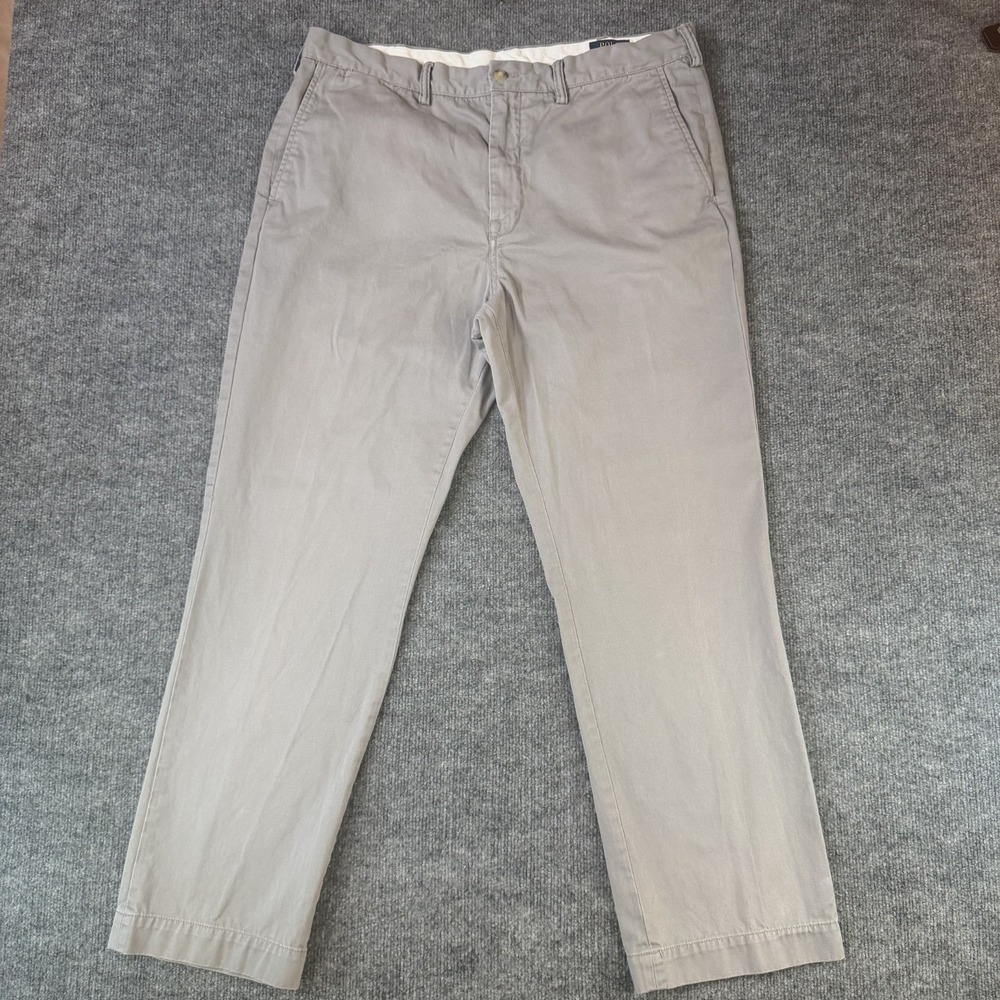 Polo Ralph Lauren Chino Pants Men 36x30 Gray Classic Cotton Twill Preppy (38x31)